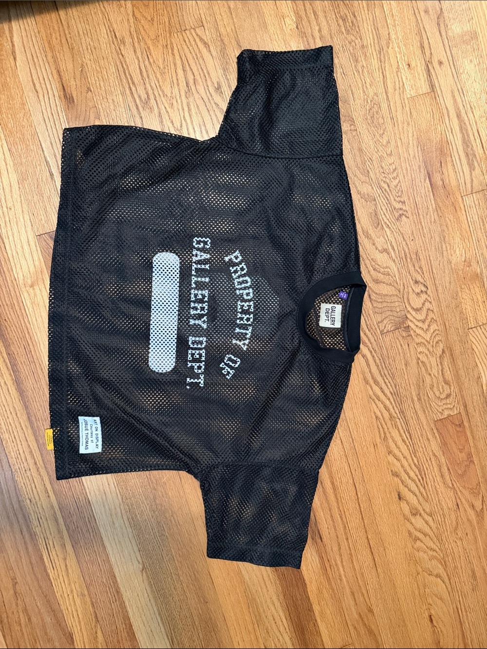 Gallery Dept Black Mesh 'Property of Gallery Dept' Short Sleeve Shirt